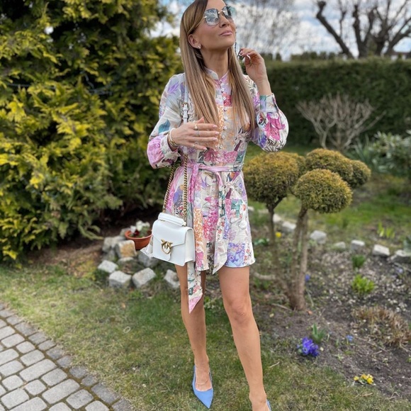 NWT ZARA Linen Floral Print Dress Blogger Favorite - Picture 3 of 16